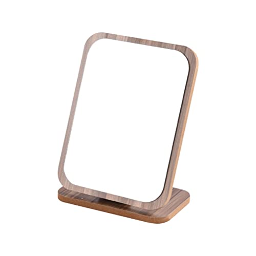 Beaupretty Fold Down Desk Vanity Makeup Mirror Makeup Mirror with Stand Wooden Desktop Folding Table Desk Countertop Bathroom Make Up Foldable Desk Table