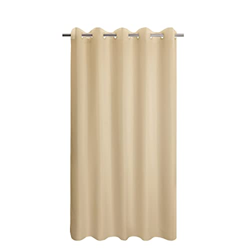 River Dream Extra Long Shower Curtain No Hooks or Liner Needed, Beige | Soft Microfiber, 84" Long Fabric Shower Curtain Set Waterproof, Bottom Magnets, Machine Washable, 71W x 86H(84H) - color: Beige, size: 71"W x 86"L (Pack of 1)