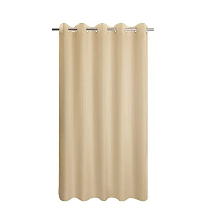 River Dream Extra Long Shower Curtain No Hooks or Liner Needed, Beige | Soft Microfiber, 84" Long Fabric Shower Curtain Set Waterproof, Bottom Magnets, Machine Washable, 71W x 86H(84H) - color: Beige, size: 71"W x 86"L (Pack of 1)