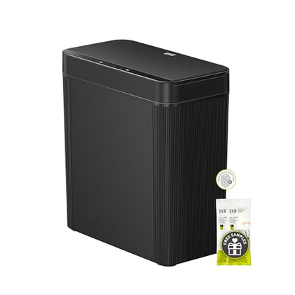 EKO Brio 10L/2.6 Gallon Motion Sensor Trash Can, Automatic Touchless Bathroom Garbage Bin, Waterproof Smart Trash Can for Kitchen, Bedroom, and Office, Black - size: Brio 10L- Carbon Black