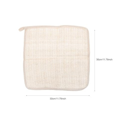 Happyyami 5pcs Linen Bath Towel Set with Rich Foam and Massage Features, Square Shower Bathing Towels for Exfoliating and Deep Cleansing in Bathroom