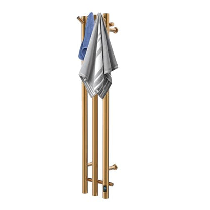 Electric Towel Warmer Rack, Wall Mount 3-Bar Stainless Steel, 38 in, Gold - color: Gold