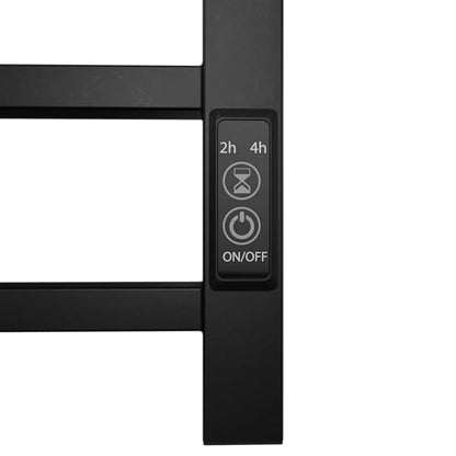 Towel Warmer, Stainless Steel Heated Towel Racks for Bathroom, 6 Bars Wall Mounted Towel Heater with Intelligent Touch Screen Timer, Plug-in, Black Matte - color: Black Matte, size: 6-Bar