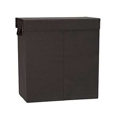 Household Essentials Collapsible Double Laundry Hamper Sorter - color: Cobblestone, style: Double