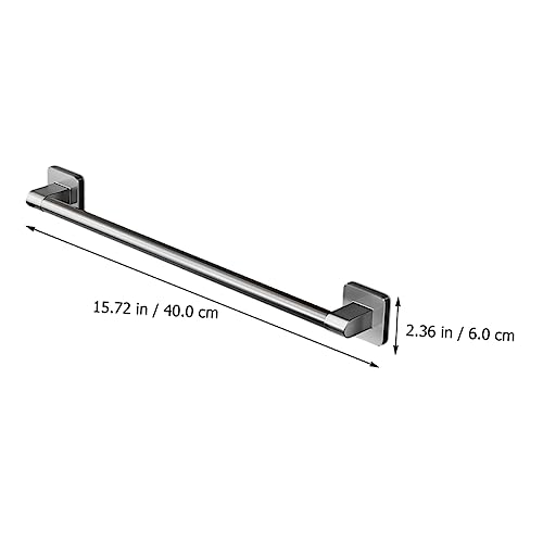 Heavy Duty Metal Towel Hanger Adhesive Towel Bar Bathroom Wall Rack Multi-use Slipper Drying Rack Easy Install - size: 40X6X6CM
