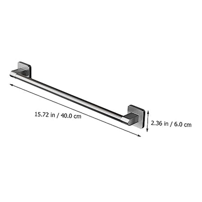 Heavy Duty Metal Towel Hanger Adhesive Towel Bar Bathroom Wall Rack Multi-use Slipper Drying Rack Easy Install - size: 40X6X6CM