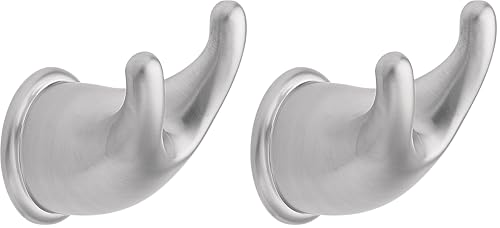 Moen YB8003BC Mason Robe Hook, 1 Count (Pack of 2), Brushed Chrome - color: Brushed Chrome, size: 1 Count (Pack of 2)