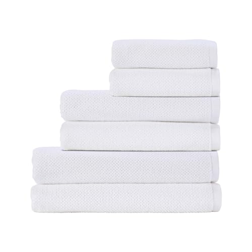 Christy Brixton 6 Piece White Towel Set | 100% Cotton | Ultra Soft | Super Absorbent | 600GSM | 2 Bath Sheets 2 Bath Towels 2 Hand Towels - color: White, size: 2 Hand 2 Bath 2 Bath Sheet Set