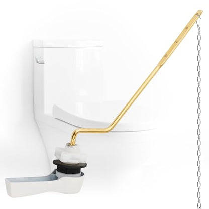 Universal Metal Toilet Handle Lever Replacement, Side/Angle Mount, White | Solid Brass Toilet Flush Handle Compatible with Kohler/American Standard/ TOTO/Gerber, Stainless Steel Chain, Easy to Install - color: White, style: Side Mount Design