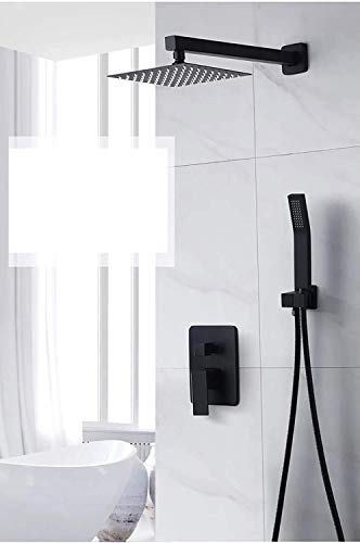 Cascada Luxury 12" Square Wall Mounted Shower System, Dual Handle - Stainless Steel (12 Inch, Gold) - color: Gold, size: 12 Inch