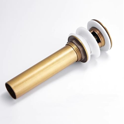 Bathroom Toilet Antique Solid Brass Pop up Drain Sink Drain Faucet Stopper Small Pop with Overflow - color: Solid Brass, style: Small Popup Cap
