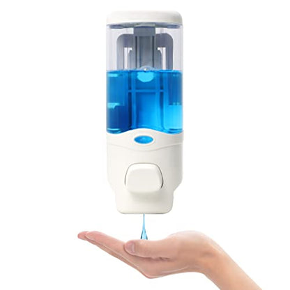 Soap Dispenser Wall Mount, 300ml/10oz Hand Liquid Shampoo Shower Gel Dispenser Manual Household Shampoo Conditioner Body Wash Dispenser for Bathroom Kitchen Office