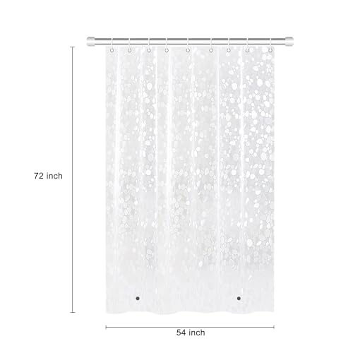 Stall Shower Curtain Liner 54x72 Inches, EVA Pebble Waterproof Vinyl Shower Liner with 2 Weighted Magnets for Bathroom, No Smell Shower Curtain Liner - color: Clear Pebble 8g, size: 54"W x 72"L (Pack of 1)