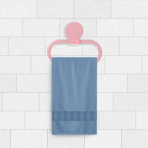 LALAFINA 2pcs Self-Adhesive Plastic Towel Ring Hand Towel Holder for Bathroom and Kitchen No-Drill Mounting Bathroom Hardware