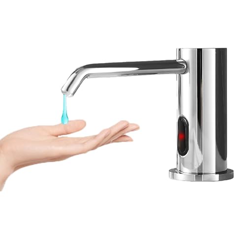 Automatic Soap Dispenser for Kitchen Sink,Touchless Built-in Liquid Soap Dispenser with 33.81oz/1000ml Motion Activated No Touch Sanitizer Dispenser for Bathroom with High Capacity - color: Chrome
