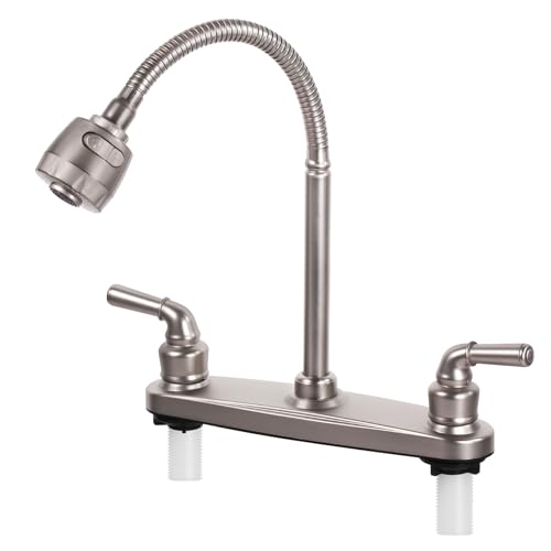 RV Kitchen Faucet Non-Metallic, Flexible Spout for Campers, Motorhomes, Travel Trailers (Brushed Nickled) - color: Brushed Nickled