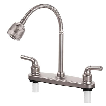 RV Kitchen Faucet Non-Metallic, Flexible Spout for Campers, Motorhomes, Travel Trailers (Brushed Nickled) - color: Brushed Nickled