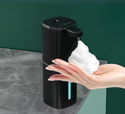 Automatic Soap Dispenser Touchless,Hands-Free,9 Multi Adjustable Volume,Waterproof Hand Soap Dispenser Compatible with Dish/Hand Soap for Bathroom and Kitchen,Easy for Toddlers (Black,Foam)