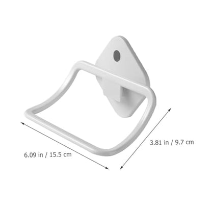 OSALADI Wall-Mounted Towel Ring White Punch-Free Adhesive Towel Holder for Bathroom Kitchen Self-Adhesive No-Drill Quick-Drying and Multi-Functional