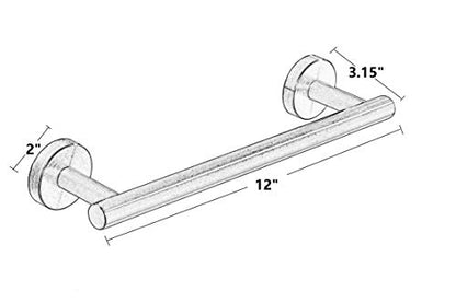 Towel Bar, 12-Inch Hand Towel Holder, Bathroom Accessories SUS304 Stainless Steel Towel Rack, Bath Hardware Brushed Nickel, Wall Mounted - color: Brushed Nickel, size: 12-Inch