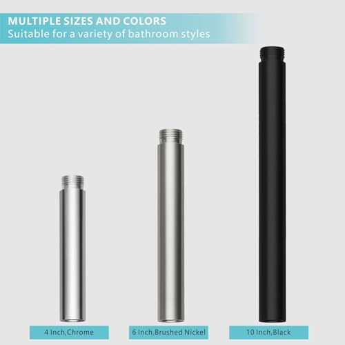 Shower Extension Arm, Solid Stainless Steel Shower Pipe Extension with Teflon Tape and Washer, For Lowering or Extending Showerhead(4 Inch, Brushed Nickel) - color: Brushed Nickel, style: 4 Inch