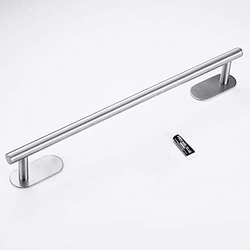 20 InchsTowel Bar Self Adhesive Wall Mounted Stainless Steel Rustproof Polished Bathroom Kitchen No Drill Matte Modern Decoration Rack Hardware Hanger Chrome (Silver)