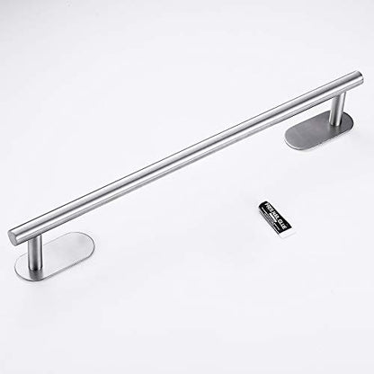 20 InchsTowel Bar Self Adhesive Wall Mounted Stainless Steel Rustproof Polished Bathroom Kitchen No Drill Matte Modern Decoration Rack Hardware Hanger Chrome (Silver)