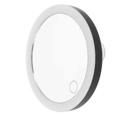 Magnifying LED Makeup Mirror 4-inch with 10x Magnification Rechargeable Lighted Travel Mirror with 3 Suction Cups for Bathroom Vanity and Dressing Table