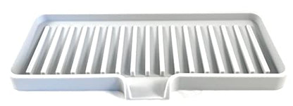 Silicone Soap Dish Tray and Sponge Holder with Drain Chute, Rectangular, Kitchen and Bathroom Sink Organizer (Light Grey, 9"x3.5") - color: Light Grey, size: (MD) 9"x3.5"