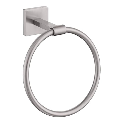 KOKOSIRI Bath Towel Holder Brushed Nickel Hand Towel Ring Bathroom Accessories Shower Towel Rack Stainless Steel Wall Mount, B3010BR - color: Brushed Nickel