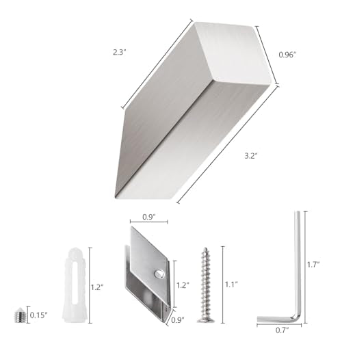 NINETREX Towel Hooks, Brushed Nickel Stainless Steel, Wall Mounted 2 Pack | SUS 304 Stainless Steel,Heavy Duty, Modern Style, Silver Robe Hook, for Bathroom Livingroom Hotel - color: Brushed Nickel, size: 2 Pack