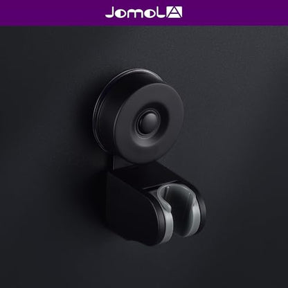 JOMOLA Adjustable Shower Head Holder with Suction Cup, Universal Handheld Shower Bracket for Different Wall, Matte Black Stainless Steel Relocatable Shower Caddy for Family - style: Matte Black