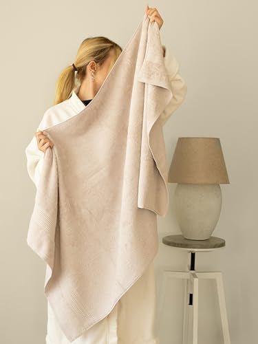 100% Turkish Cotton Towel Set of 6 - Plush & Super Absorbent - Premium Set with 2 Bath Towels, 2 Hand Towels, and 2 Washcloths - Made in Turkey (Light Beige, 6-Piece Towel Set) - color: Light Beige