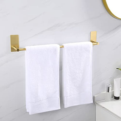 KES Towel Bar for Bathroom 20 Inches Adhesive Hand Towel Holder Stick on Wall SUS 304 Stainless Steel Brushed Brass, A7000S50B-BZ - color: Brushed Gold, size: 20-Inch