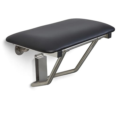 Seachrome 22" x 15" Black Padded Cushion Folding Wall Mount Bench Shower Seat, ADA Compliant - color: Black, size: 22 in