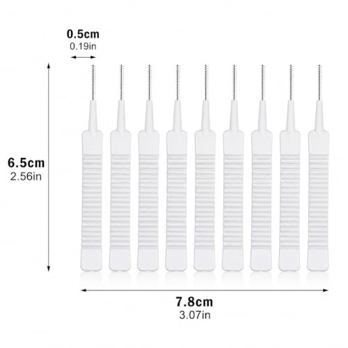 30PCS Shower Head Cleaning Brush Set - Crevice Cleaner for Bathroom Use | White nylon 30 brushes clean shower heads, faucets, grout & crevices. Scratch-free. For kitchens, bathrooms & year-round.