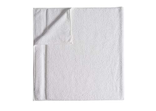 Amazon Basics 6-Pack Bath Towels, 100% Ring Spun Cotton, 600 GSM, Lightweight and Highly Absorbent, Quick Drying, Hotel Quality, 27 x 54 inches, White