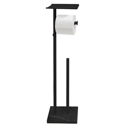 GZILA Toilet Paper Holder Stand with Shelf, Marble Base Free Standing Toilet Paper Double Roll Holder Dispenser, SUS 304 Stainless Steel Storages 5 Reserve Rolls Matte Black - color: Matte Black - 2 Dispensers