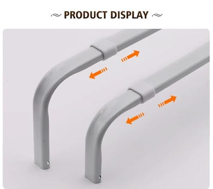Yafa Home Fashion Heavy Duty Single Standard Adjustable Curtain Rod Hardware Included - color: White, size: 26” - 48” [2 PCS]