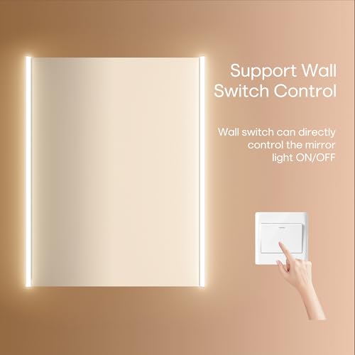 30 x 23-1/4 Inch LED Medicine Cabinet Lighted Bathroom Mirror, Defogger, Stepless Dimmable, 3000K/5500K Color Temperature Wall Mounted, Adjustable Shelf, Black