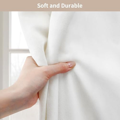 Linen Shower Curtain White Boho Farmhouse 48" W x 72" L | Linen Fabric, Boho Farmhouse, Woven Texture, Natural Cloth, Elegant Drape, Washable, Shower Curtain for Bathroom Bathtub - color: White, size: 48"W x 72"L