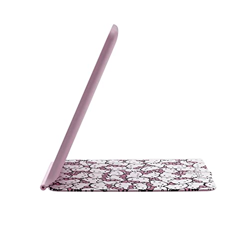 Impressions Vanity Hello Kitty Touch Pad Mini Tri-Tone Makeup Mirror with Printed Flip Cover and LED Strip, Travel Vanity Mirror with Touch Sensor Switch and USB Extension (White/Pink) - color: White/Pink