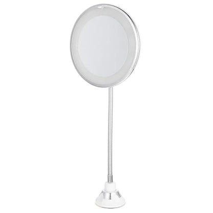 Toyvian Cosmetics Mirror Vanity Mirror 10x Magnifying with LED Light and Suction Cup, White Plastic for Bathroom and Outdoors Use