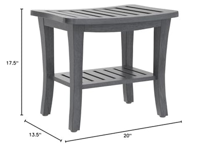 Weathered Genuine Teak Bench - color: Weathered Gray