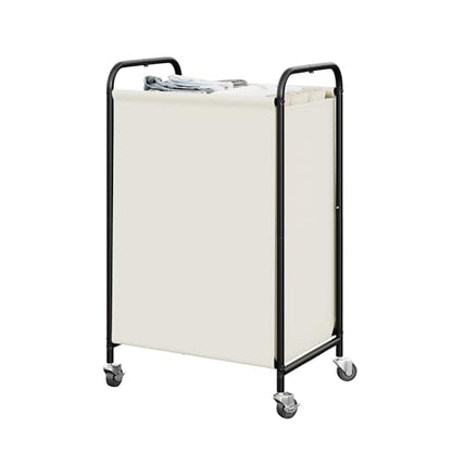 GRANNY SAYS Laundry Hamper, Large Cart with Wheels and Handles, Beige, 110L - color: Beige, size: 110L