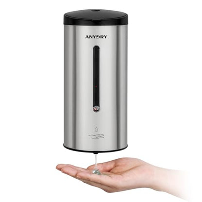 anydry Touchless Automatic Liquid Soap Dispense Wall Mount 25oz Large Capacity Stainless Steel for Commercial (Brushed) - color: Brushed Stainless Steel