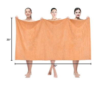 American Soft Linen 100% Cotton Luxury Turkish Towels, 35x70 XL Bath Sheet | Soft Absorbent Quick Dry OEKO Tex Standard 100 Certificated Durable Machine Washable Premium Hotel Quality - color: Malibu Peach, size: 1 Piece set