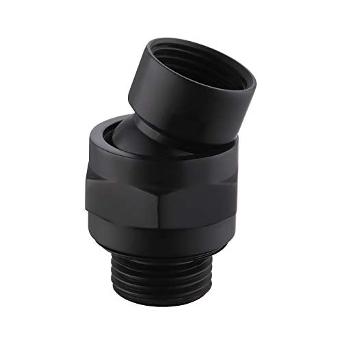 KES Shower Head Swivel Ball Joint Shower Connector Adapter Brass Adjustable | Shower Arm Extension Universal Component Matt Black, PSB101-BK - color: Matte Black