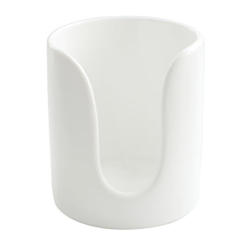Ceramic Bathroom Cup Dispenser, 3 oz 4 oz Disposable Cups Holder, Small Mouthwash Cup Dispenser (White) - color: White