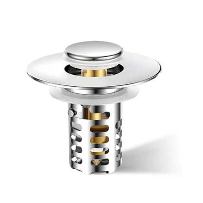 Bathroom Sink Drain Strainer,Universal Fit 99% Bathroom Sink Stopper, Anti-Clog Stainless Steel Drain Filter Basket, Removable Sink Drain for Bathroom Sink Stopper for (1.18'' to 2.17'' inch) Drain